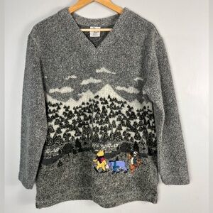 Disney Vintage 90s Fleece Sweatshirt Sweater Made in USA embroidered size small